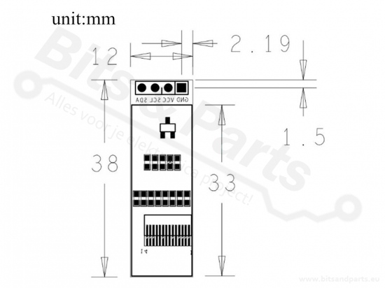 Display OLED 128x32 0.91 inch I2C Blue